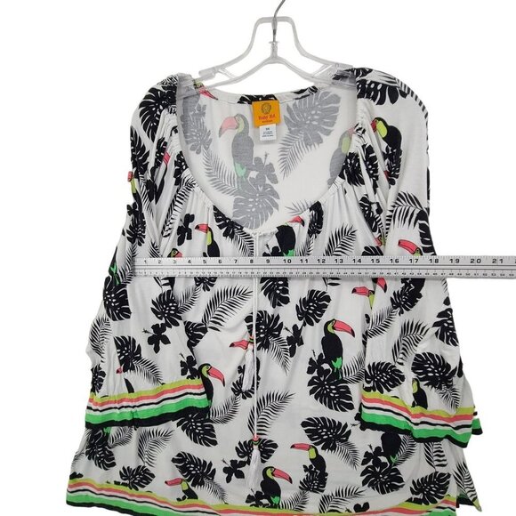 Ruby Rd. Large Shirt Toucan 3/4 Kimono Bird Tassel Top Blouse Tropical Cruise 3x - Picture 4 of 8